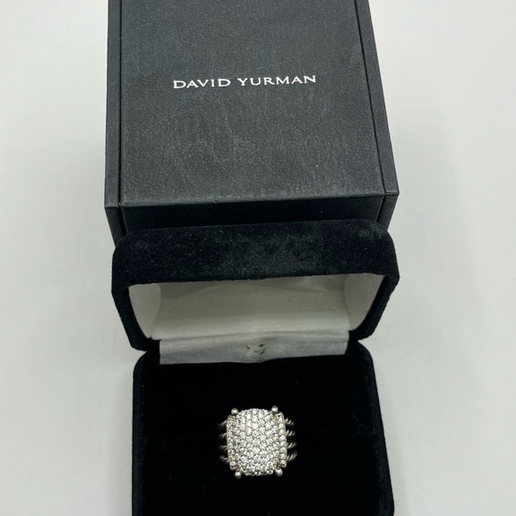 David Yurman Sterling Silver Wheaton Diamonds Ring - Picture 13 of 13